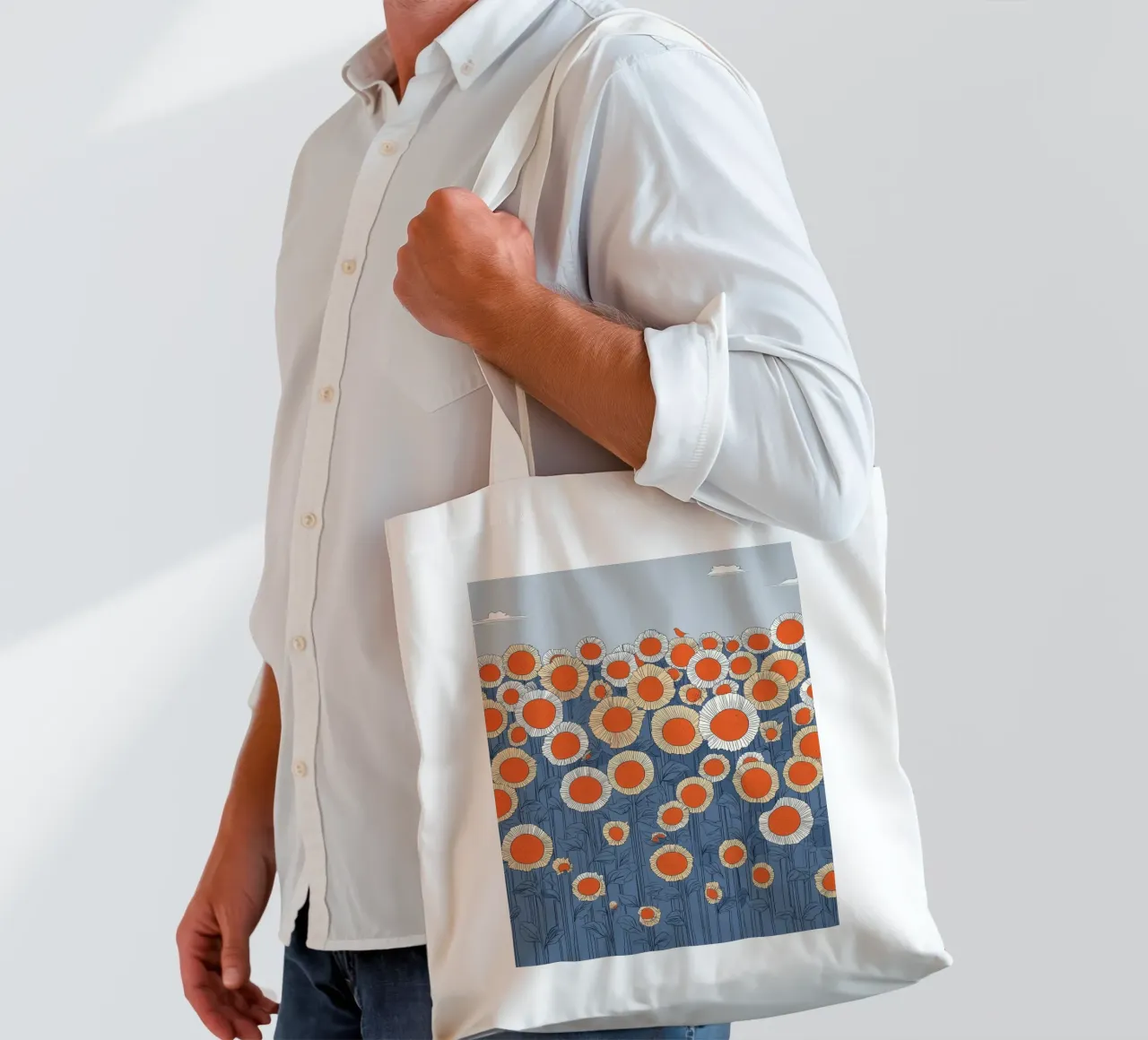 Sonnenblumenmeer borsa in juta da Daschart