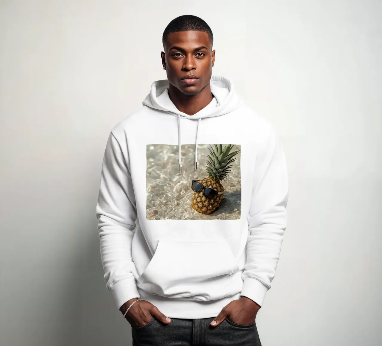 Ananas cool con occhiali da sole in acqua bassa felpa con cappuccio da DesignDoodle