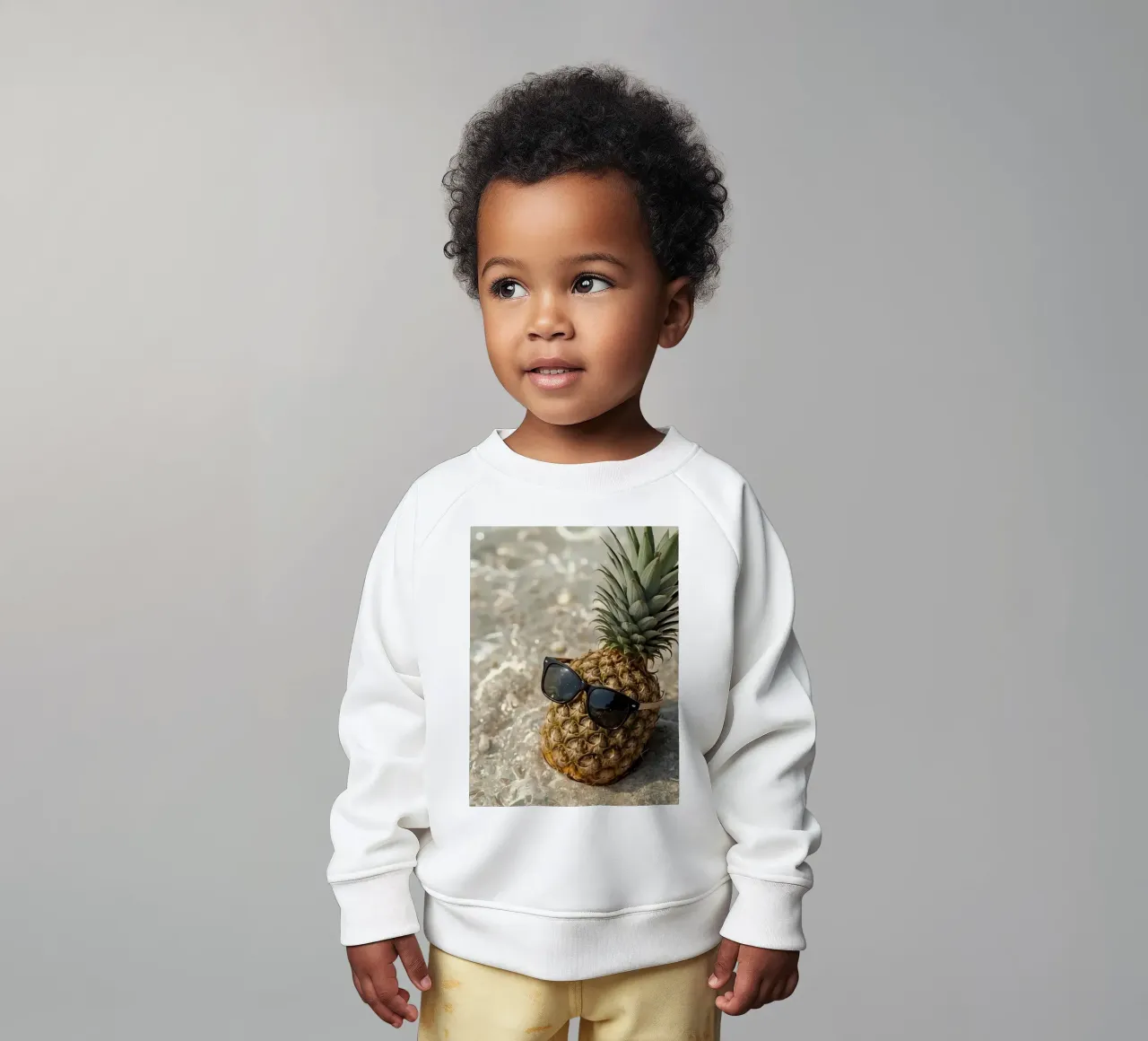 Ananas cool con occhiali da sole in acqua bassa felpa neonato da DesignDoodle