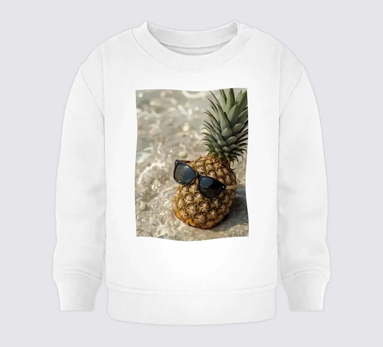 Ananas cool con occhiali da sole in acqua bassa felpa neonato da DesignDoodle