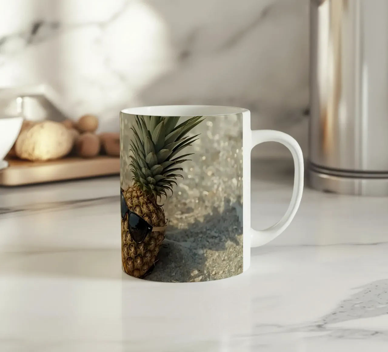 Ananas cool con occhiali da sole in acqua bassa tazza in ceramica da DesignDoodle