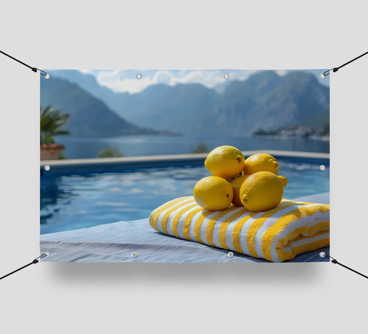 Spa in montagna telo in pvc da M-Ulrich-Digital Art