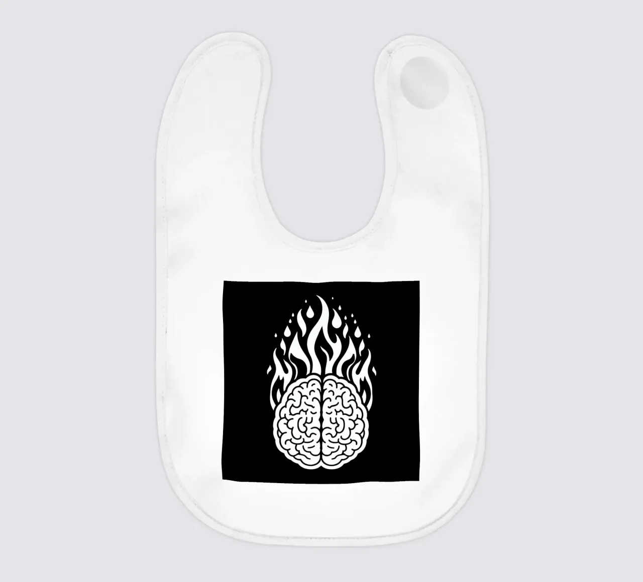 Mente accesa: Un cervello che brucia con le fiamme bavaglino da Artistic-shop