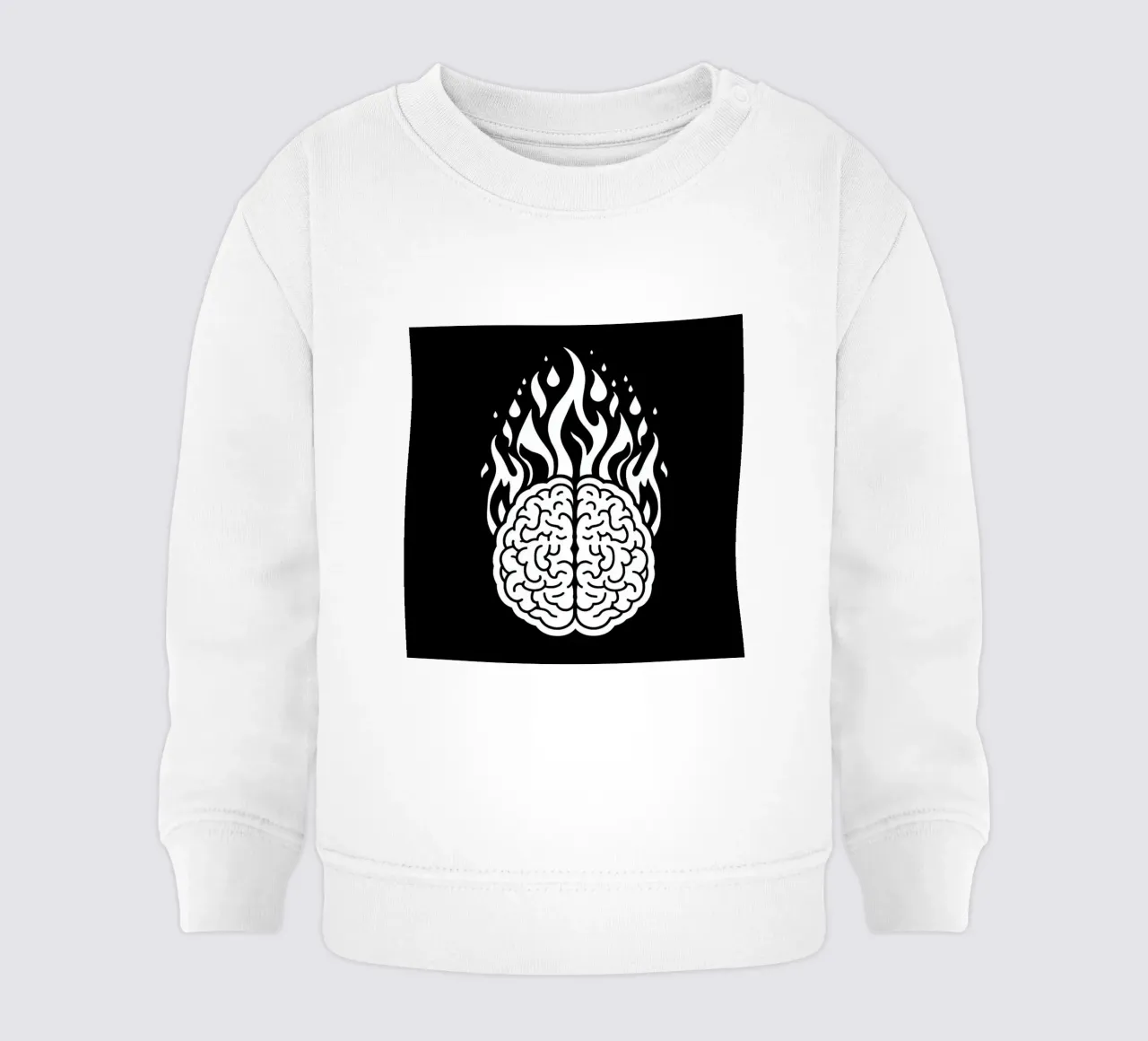 Mente accesa: Un cervello che brucia con le fiamme felpa neonato da Artistic-shop