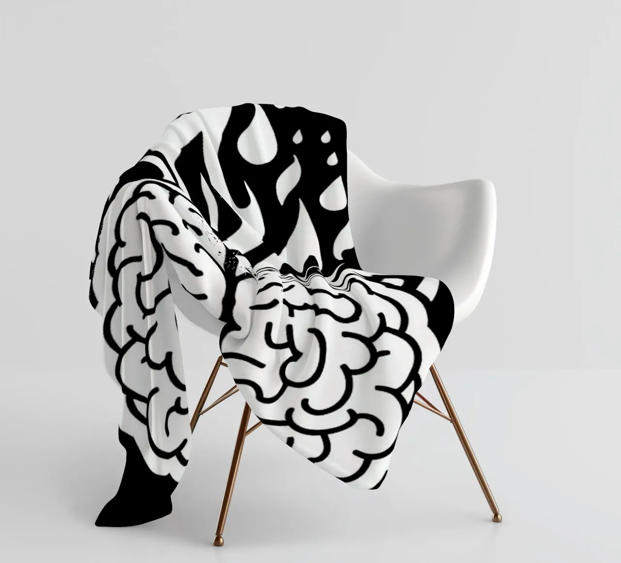 Mente accesa: Un cervello che brucia con le fiamme coperta in pile da Artistic-shop