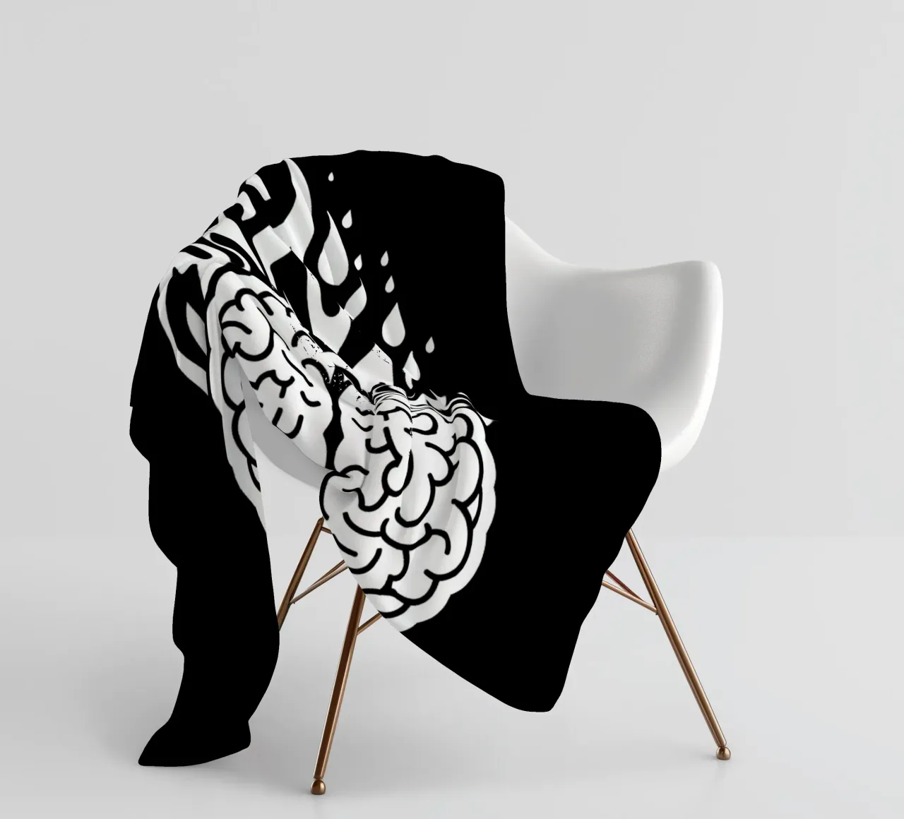 Mente accesa: Un cervello che brucia con le fiamme coperta in pile da Artistic-shop