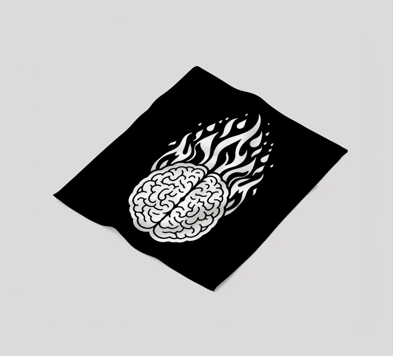 Mente accesa: Un cervello che brucia con le fiamme coperta in pile da Artistic-shop