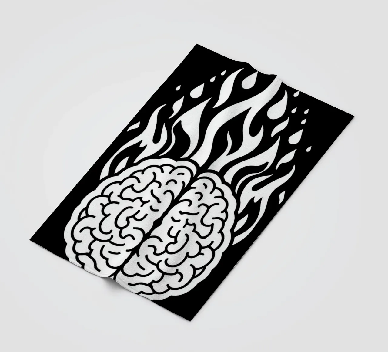 Mente accesa: Un cervello che brucia con le fiamme coperta in pile da Artistic-shop