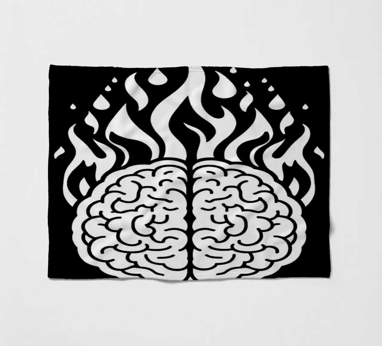Mente accesa: Un cervello che brucia con le fiamme coperta in pile da Artistic-shop
