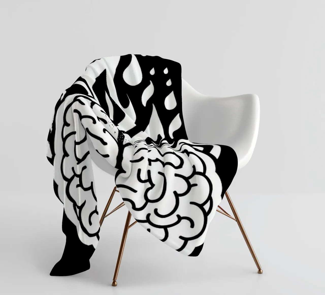 Mente accesa: Un cervello che brucia con le fiamme coperta in pile da Artistic-shop