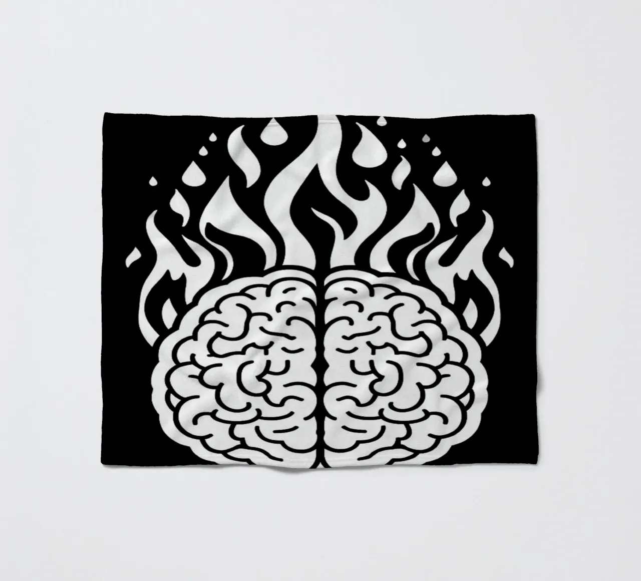 Mente accesa: Un cervello che brucia con le fiamme coperta in pile da Artistic-shop