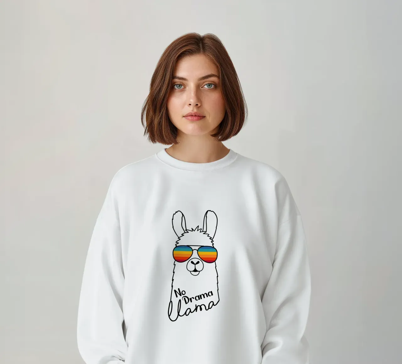 Cute Design for Llama Wearing Sunglasses sweatshirt by BadrBrand