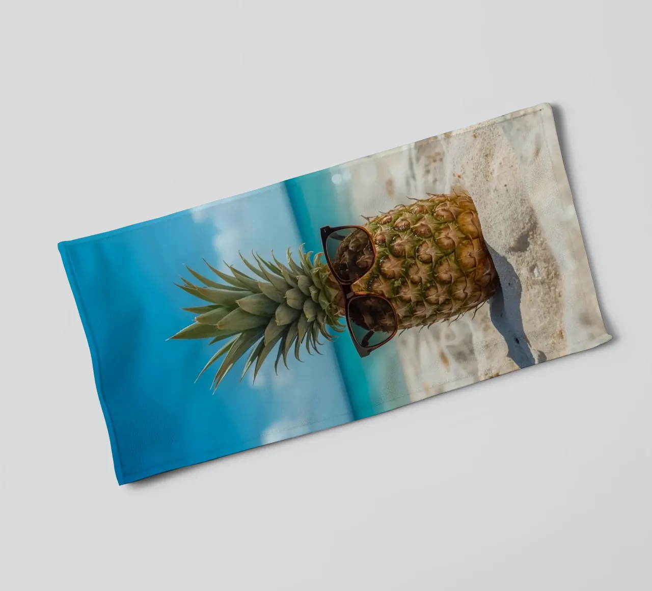 Ananas cool con occhiali da sole sulla spiaggia sabbiosa asciugamano da bagno da DesignDoodle