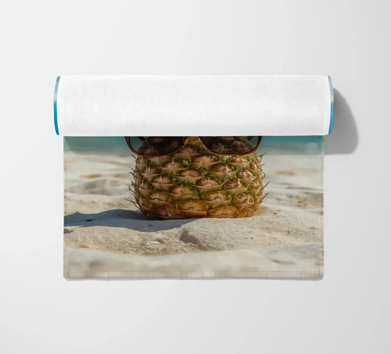 Ananas cool con occhiali da sole sulla spiaggia sabbiosa telo mare da DesignDoodle