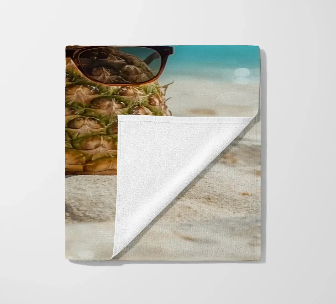 Ananas cool con occhiali da sole sulla spiaggia sabbiosa telo mare da DesignDoodle