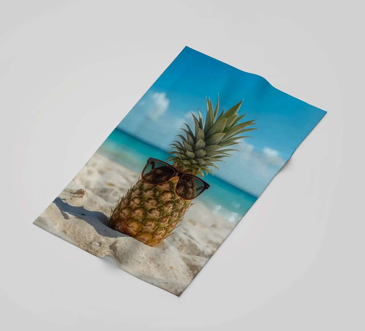 Ananas cool con occhiali da sole sulla spiaggia sabbiosa telo mare da DesignDoodle