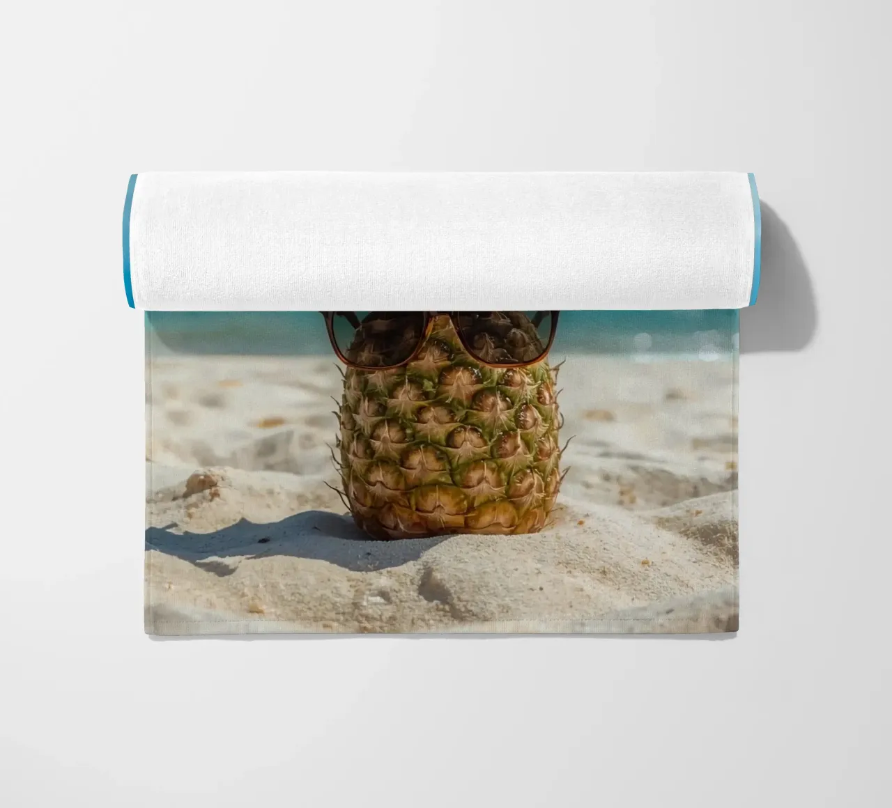 Ananas cool con occhiali da sole sulla spiaggia sabbiosa telo mare da DesignDoodle