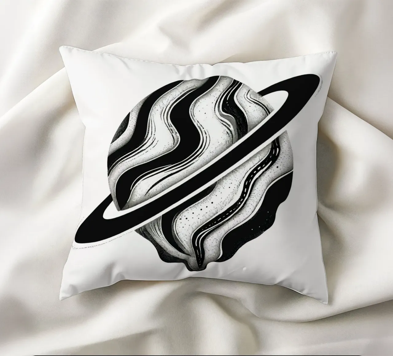 Il crollo cosmico: L'orbita piangente di un Saturno distopico cuscino da Artistic-shop