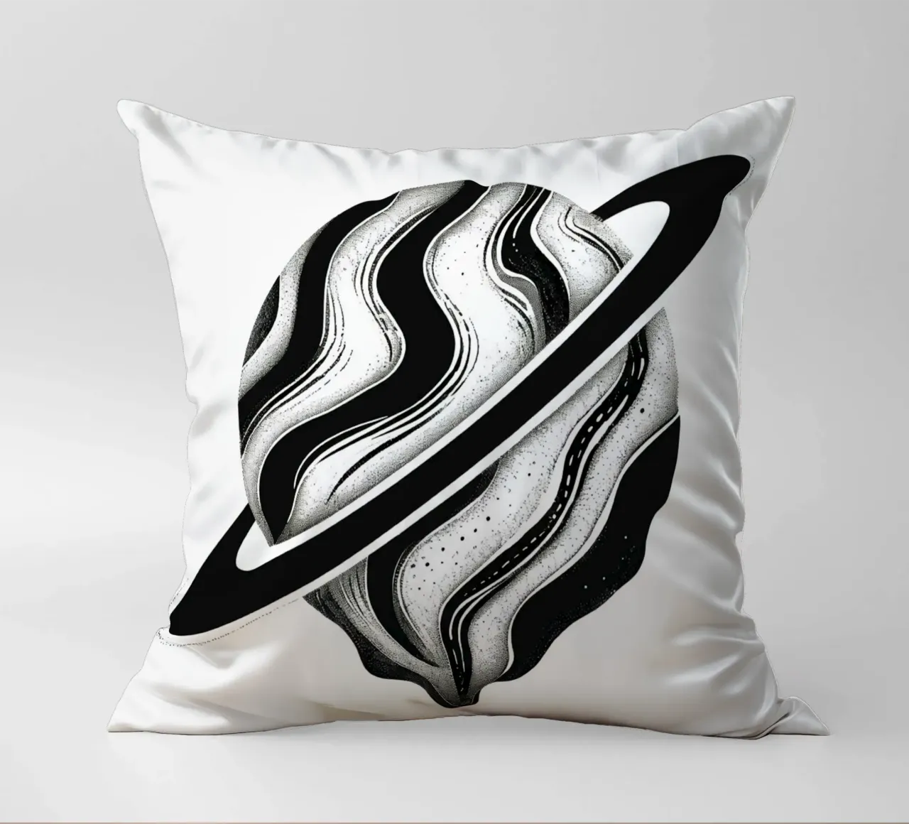 Il crollo cosmico: L'orbita piangente di un Saturno distopico cuscino da Artistic-shop