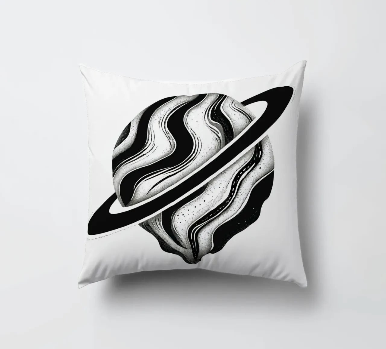 Il crollo cosmico: L'orbita piangente di un Saturno distopico cuscino da Artistic-shop