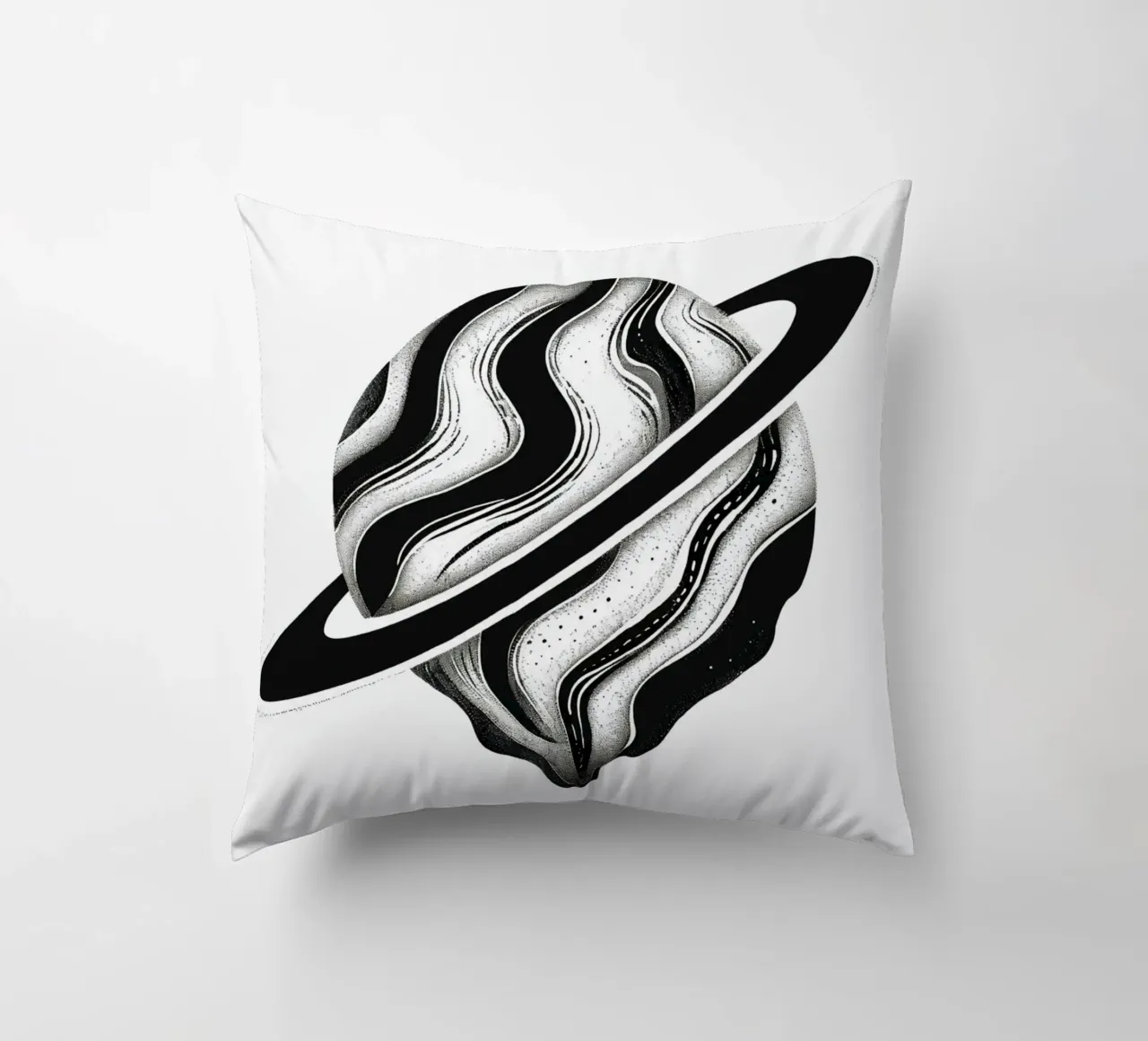 Il crollo cosmico: L'orbita piangente di un Saturno distopico cuscino da Artistic-shop