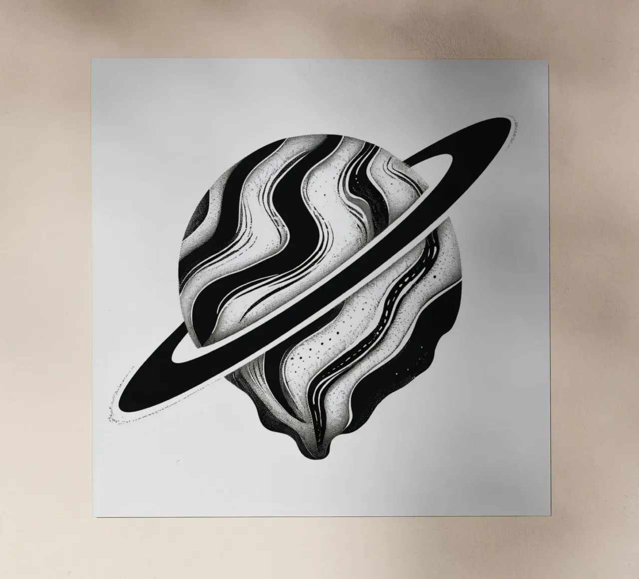 Il crollo cosmico: L'orbita piangente di un Saturno distopico pellicola backlit da Artistic-shop