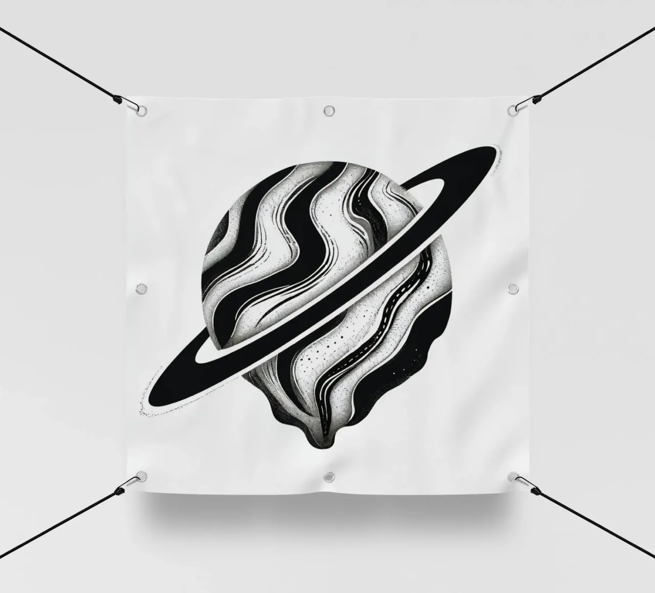 Il crollo cosmico: L'orbita piangente di un Saturno distopico telo in pvc da Artistic-shop