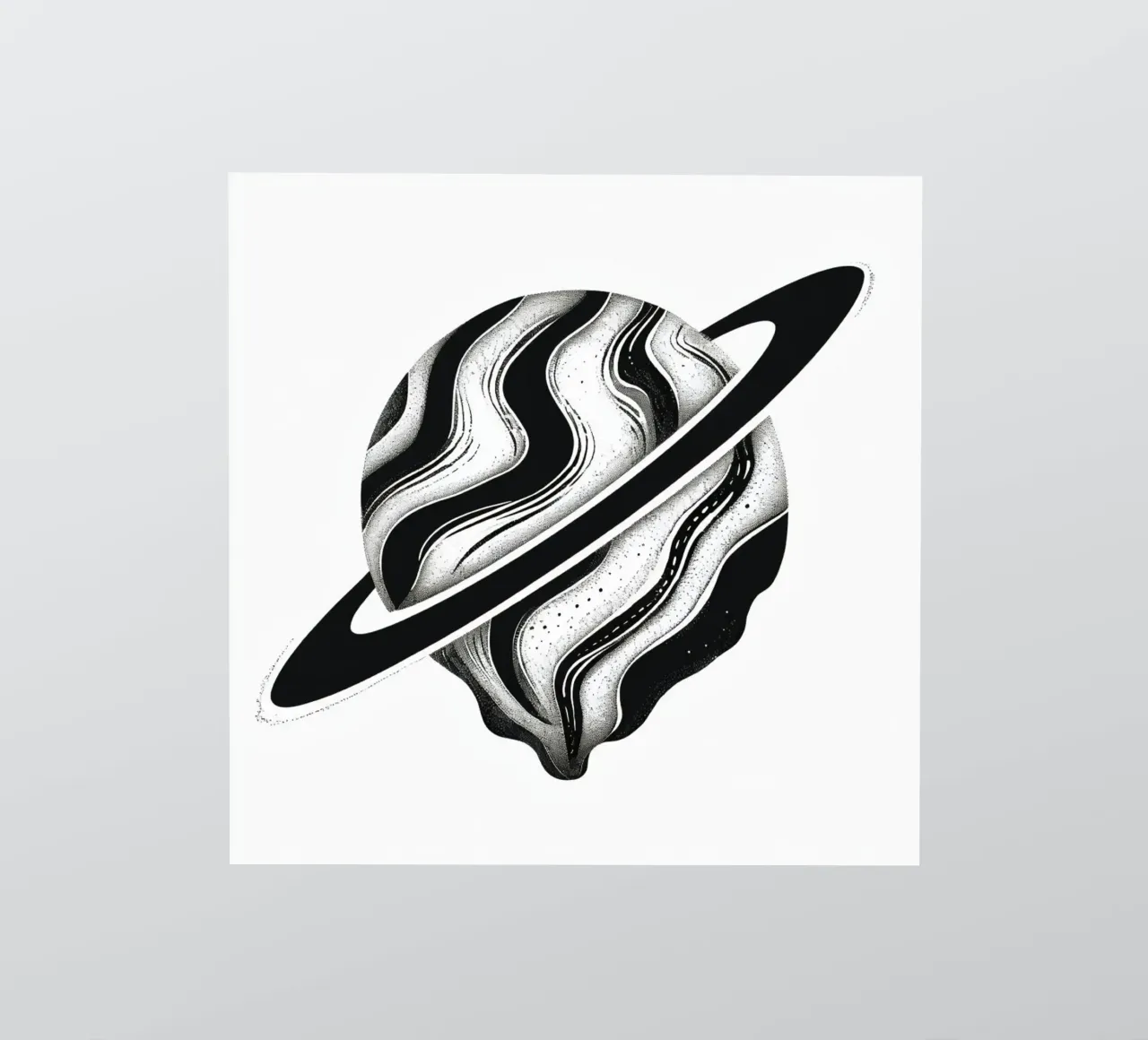 Kosmische Kernschmelze: Ein dystopischer Saturn in der weinenden Umlaufbahn Sticker von Artistic-shop