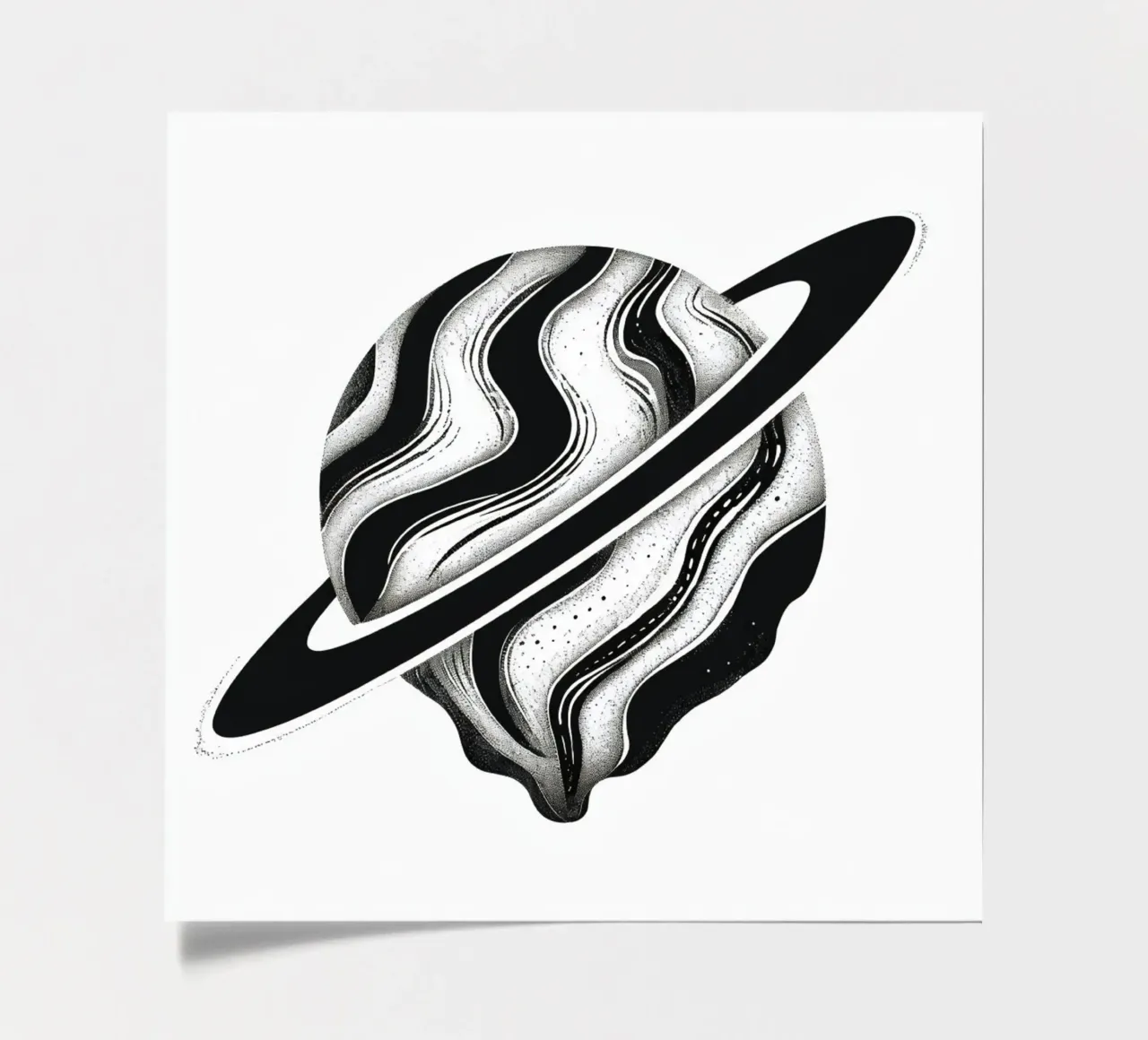 Kosmische Kernschmelze: Ein dystopischer Saturn in der weinenden Umlaufbahn Stickerbogen von Artistic-shop