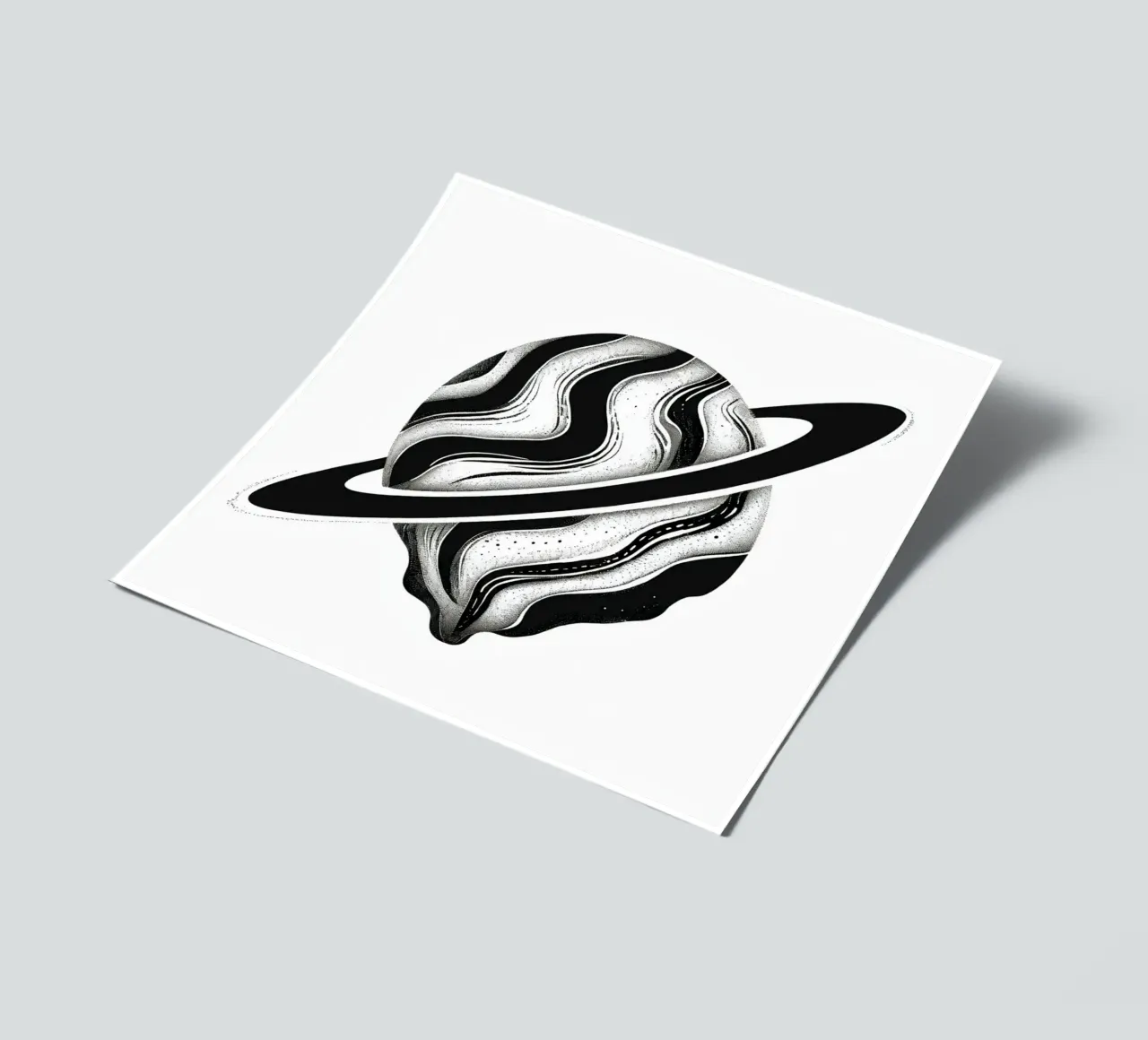 Kosmische Kernschmelze: Ein dystopischer Saturn in der weinenden Umlaufbahn Stickerbogen von Artistic-shop