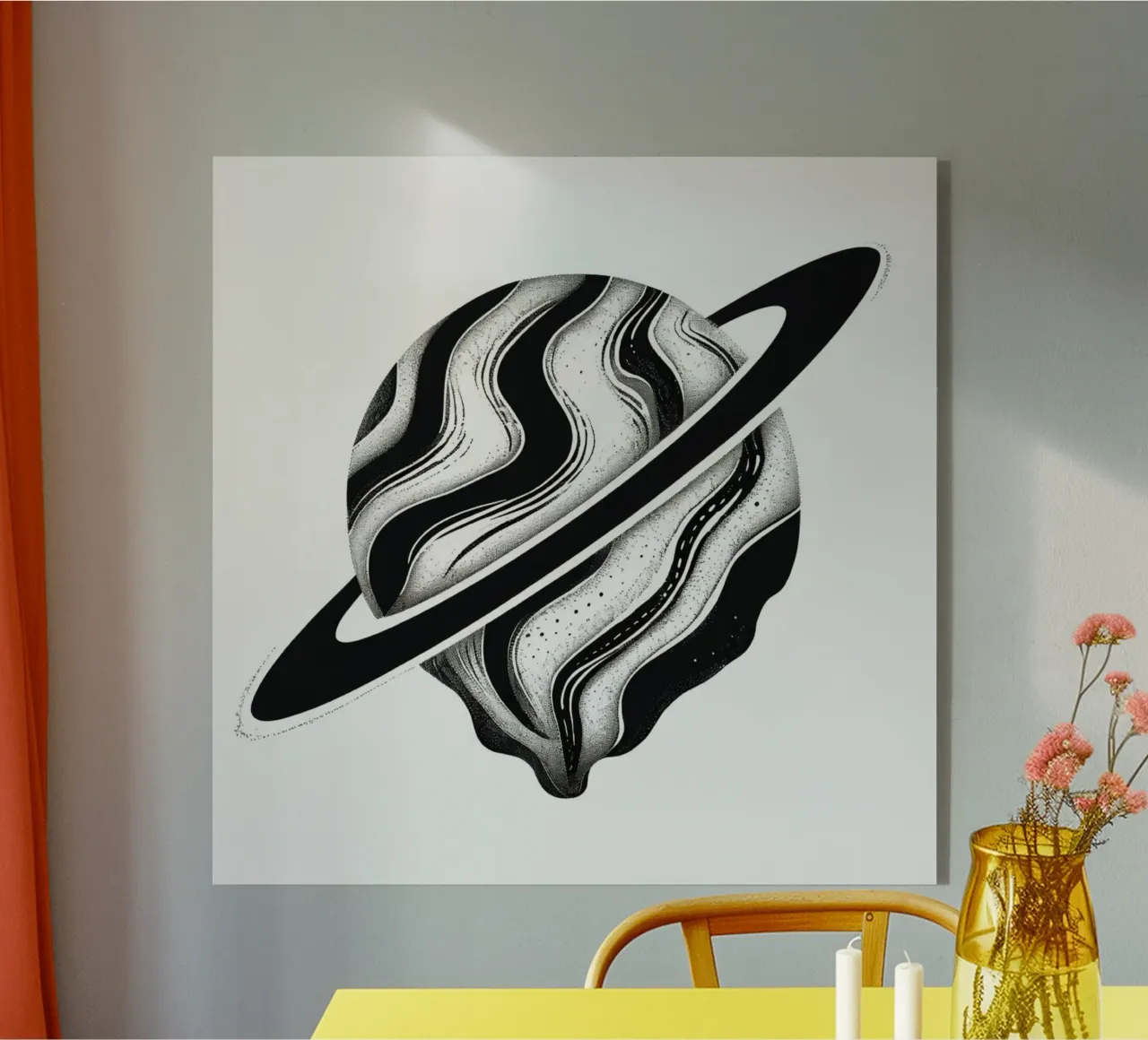 Il crollo cosmico: L'orbita piangente di un Saturno distopico plexiglass da Artistic-shop