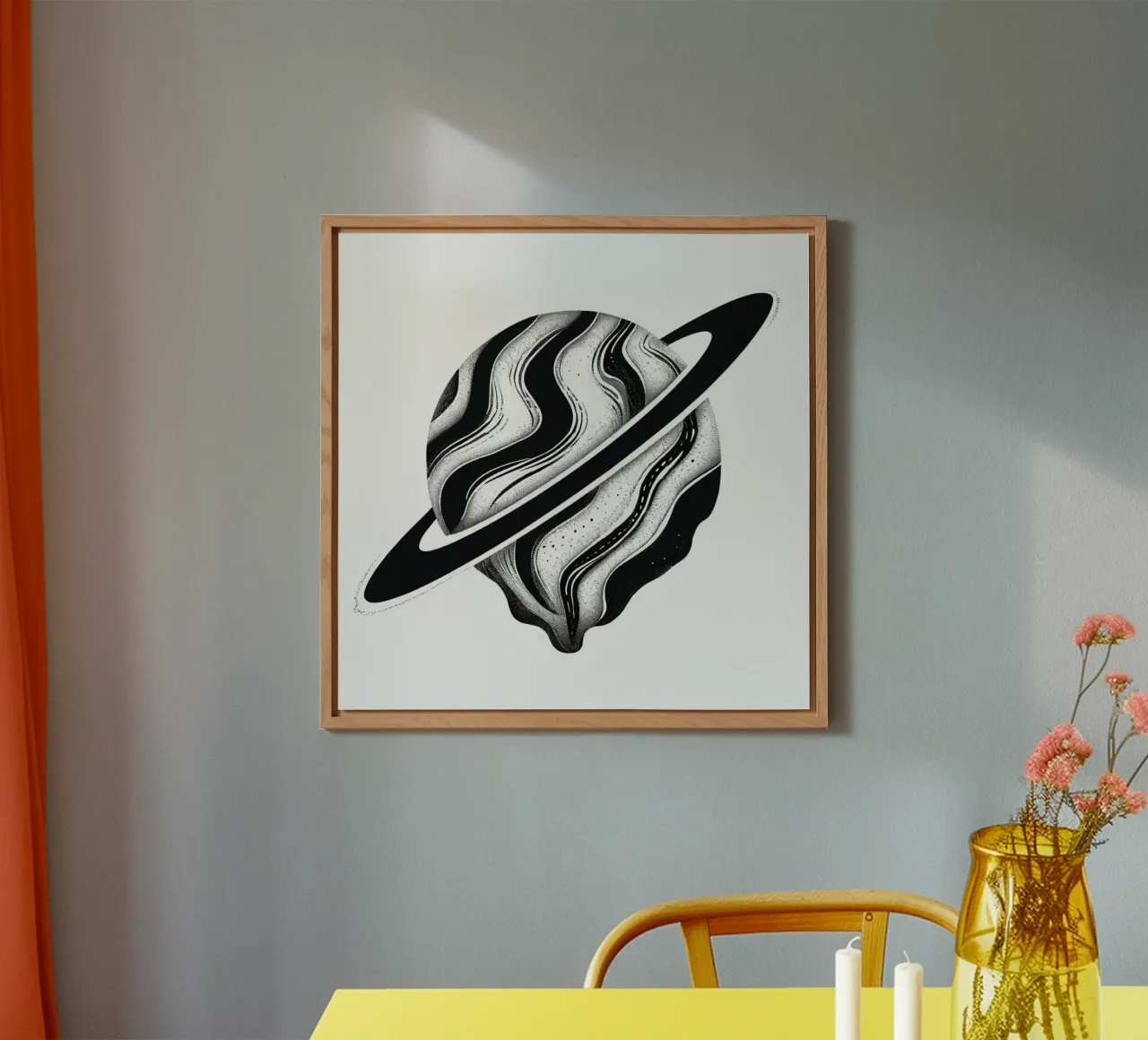 Il crollo cosmico: L'orbita piangente di un Saturno distopico alluminio dibond da Artistic-shop