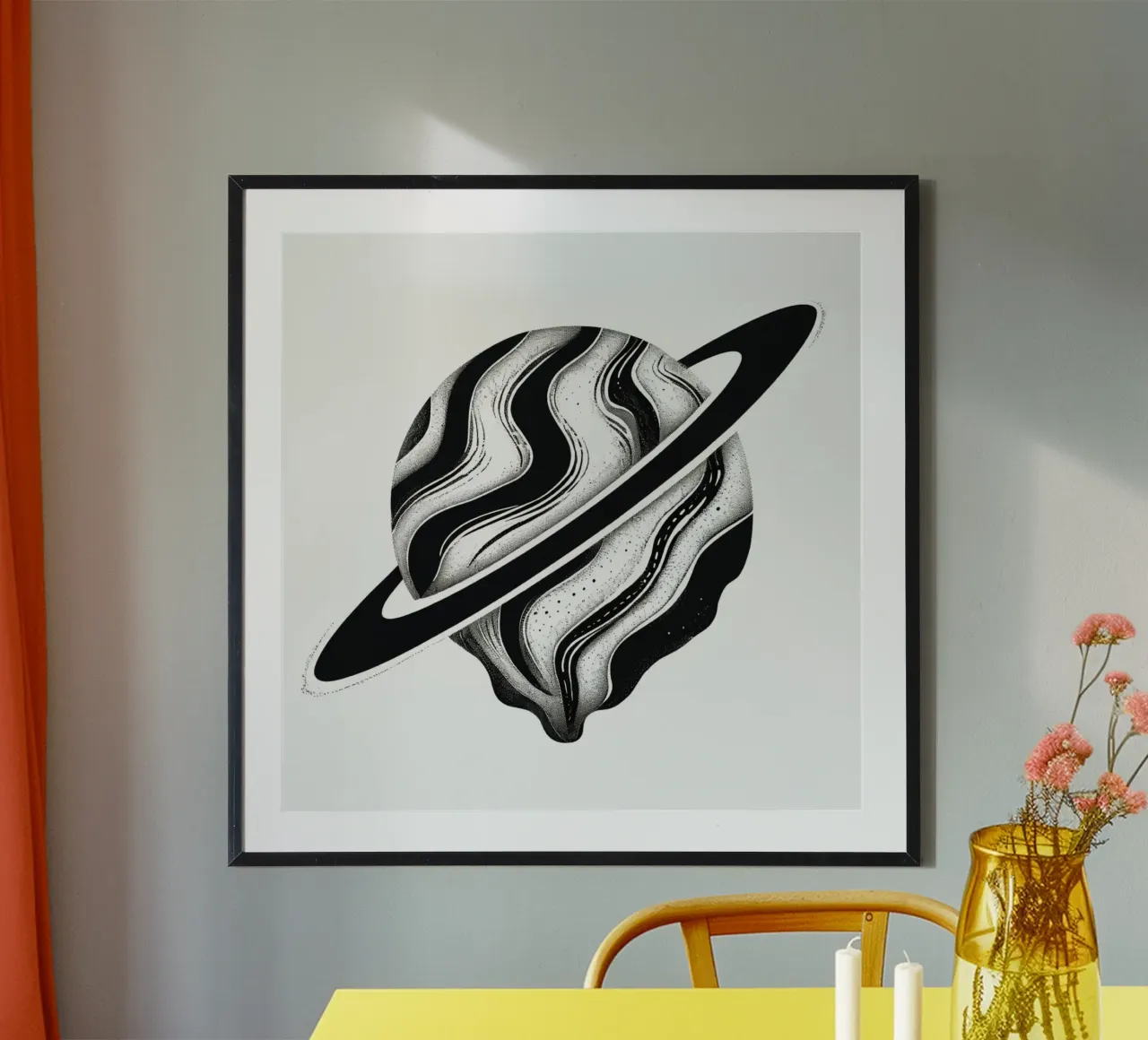 Il crollo cosmico: L'orbita piangente di un Saturno distopico carta hahnemühle da Artistic-shop