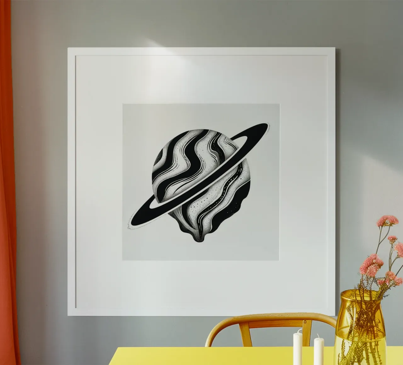 Il crollo cosmico: L'orbita piangente di un Saturno distopico carta hahnemühle da Artistic-shop