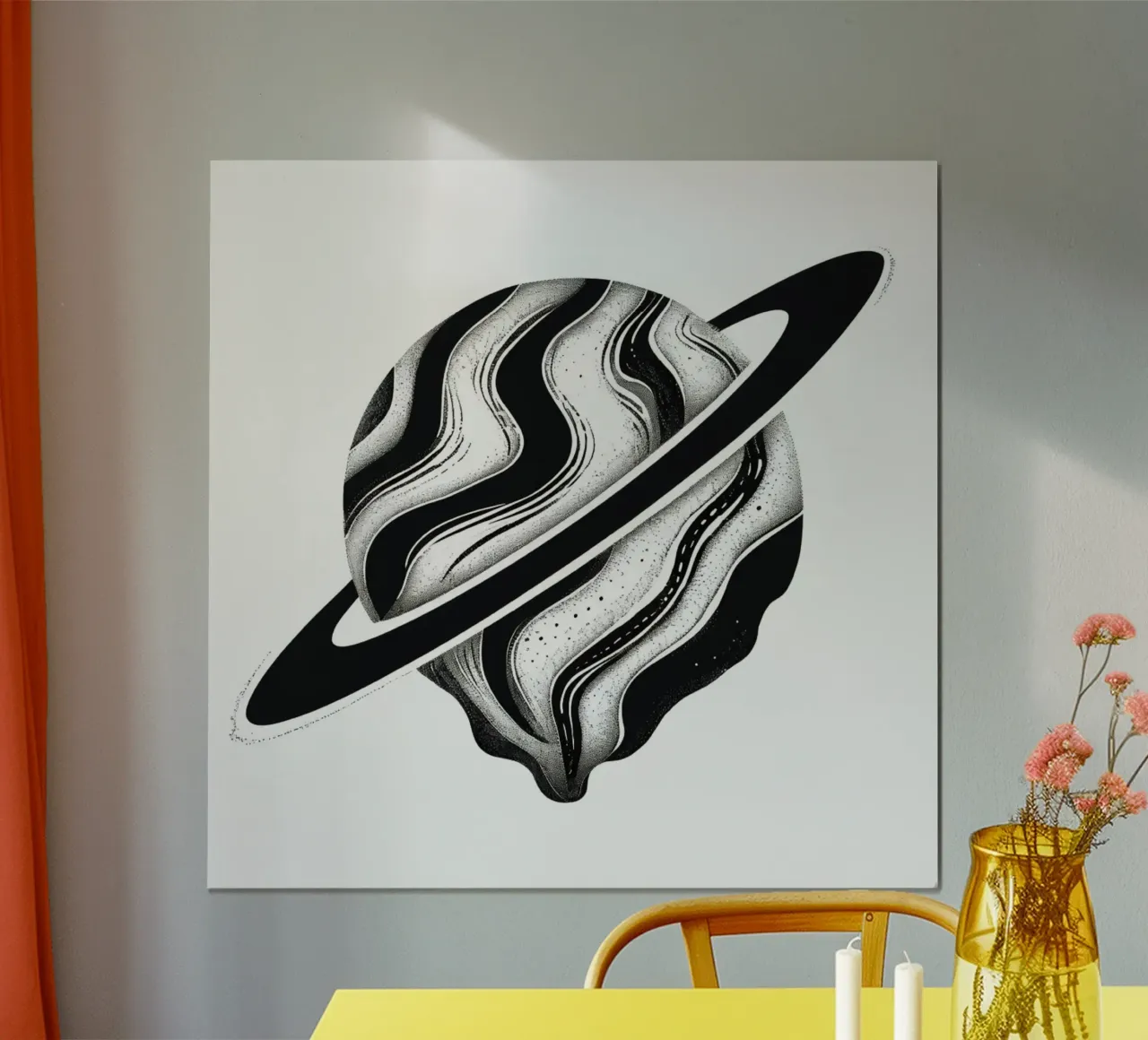 Il crollo cosmico: L'orbita piangente di un Saturno distopico carta hahnemühle da Artistic-shop