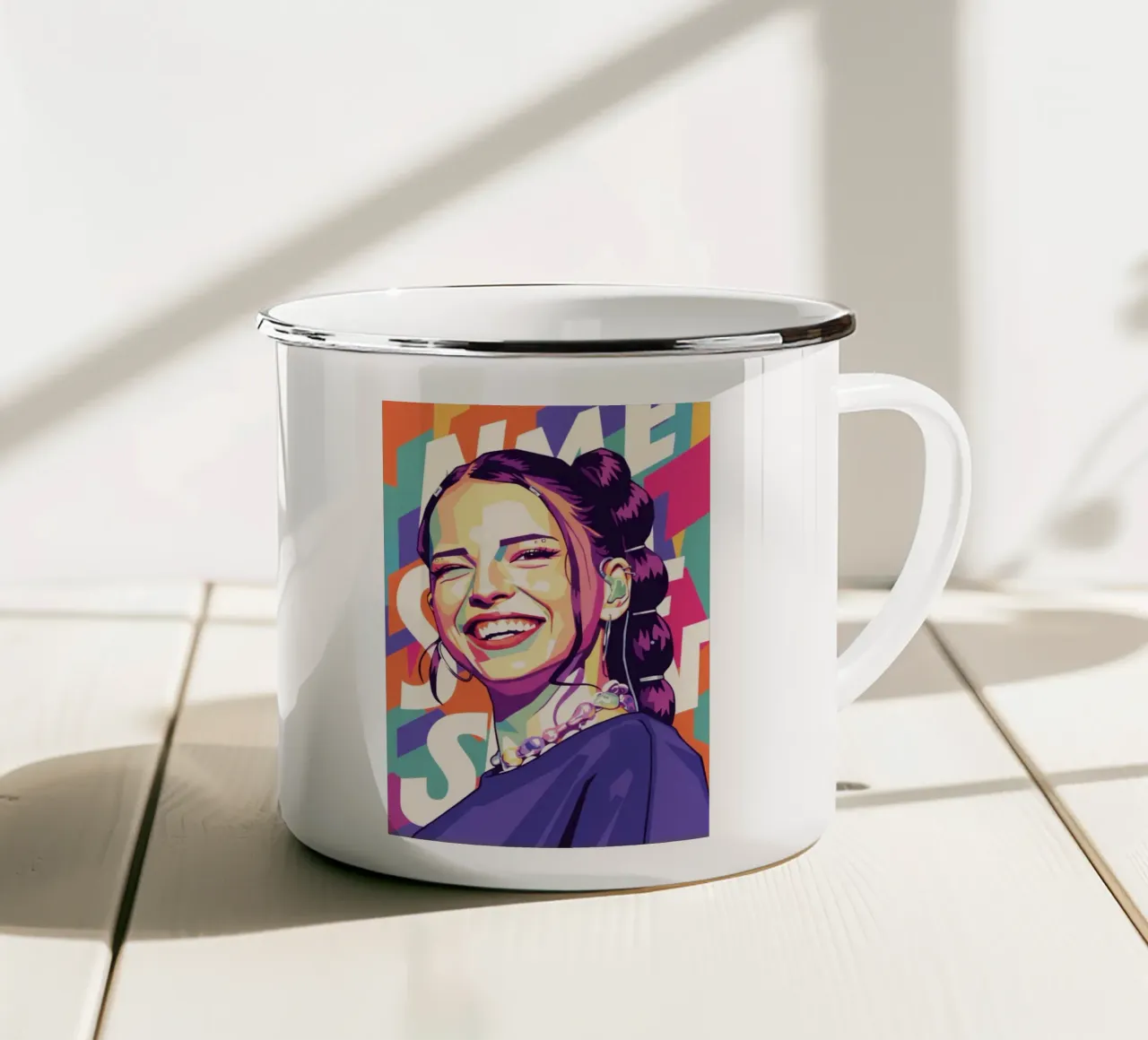 Sorriso di Nina Chuba tazza in smalto da Hantamrata