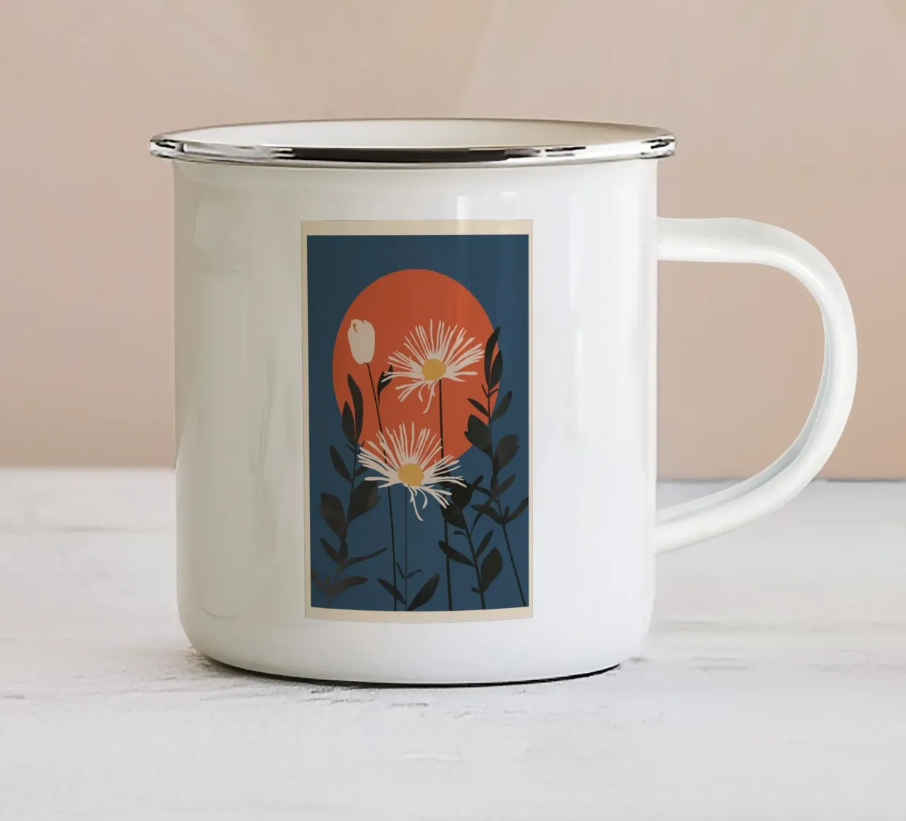 Abstract Florals 1 tazza in smalto da cityart