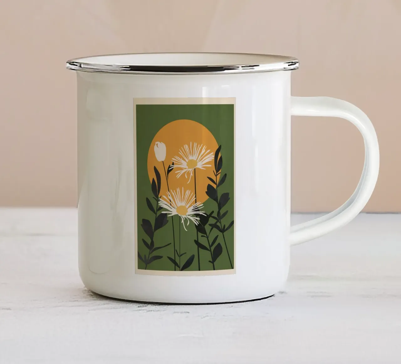 Abstract Florals 3 tazza in smalto da cityart