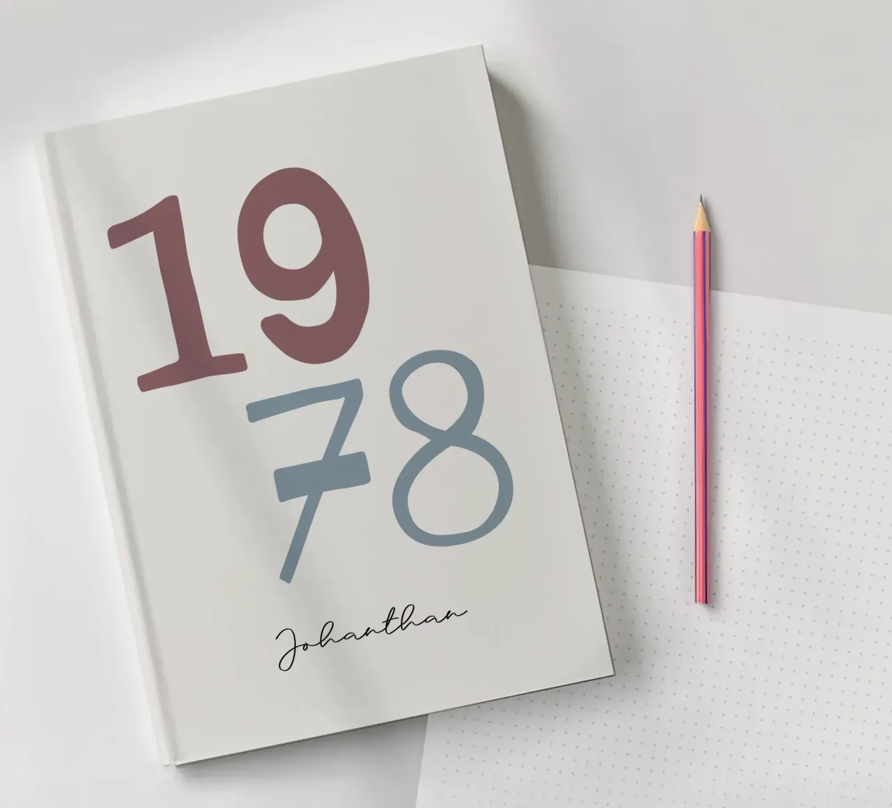 Custom Birth Year and Name Print notebook by Imaginative