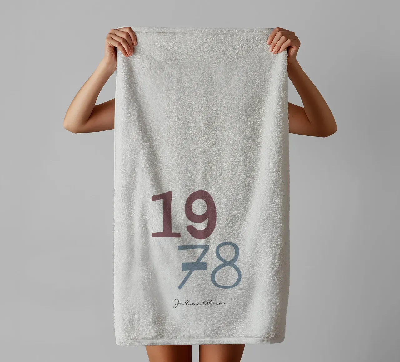 Custom Birth Year and Name Print towel by Imaginative