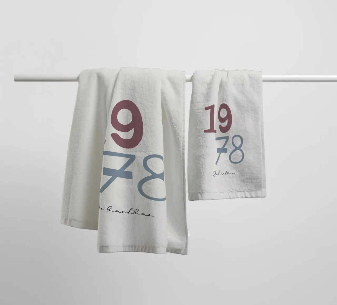 Custom Birth Year and Name Print towel by Imaginative