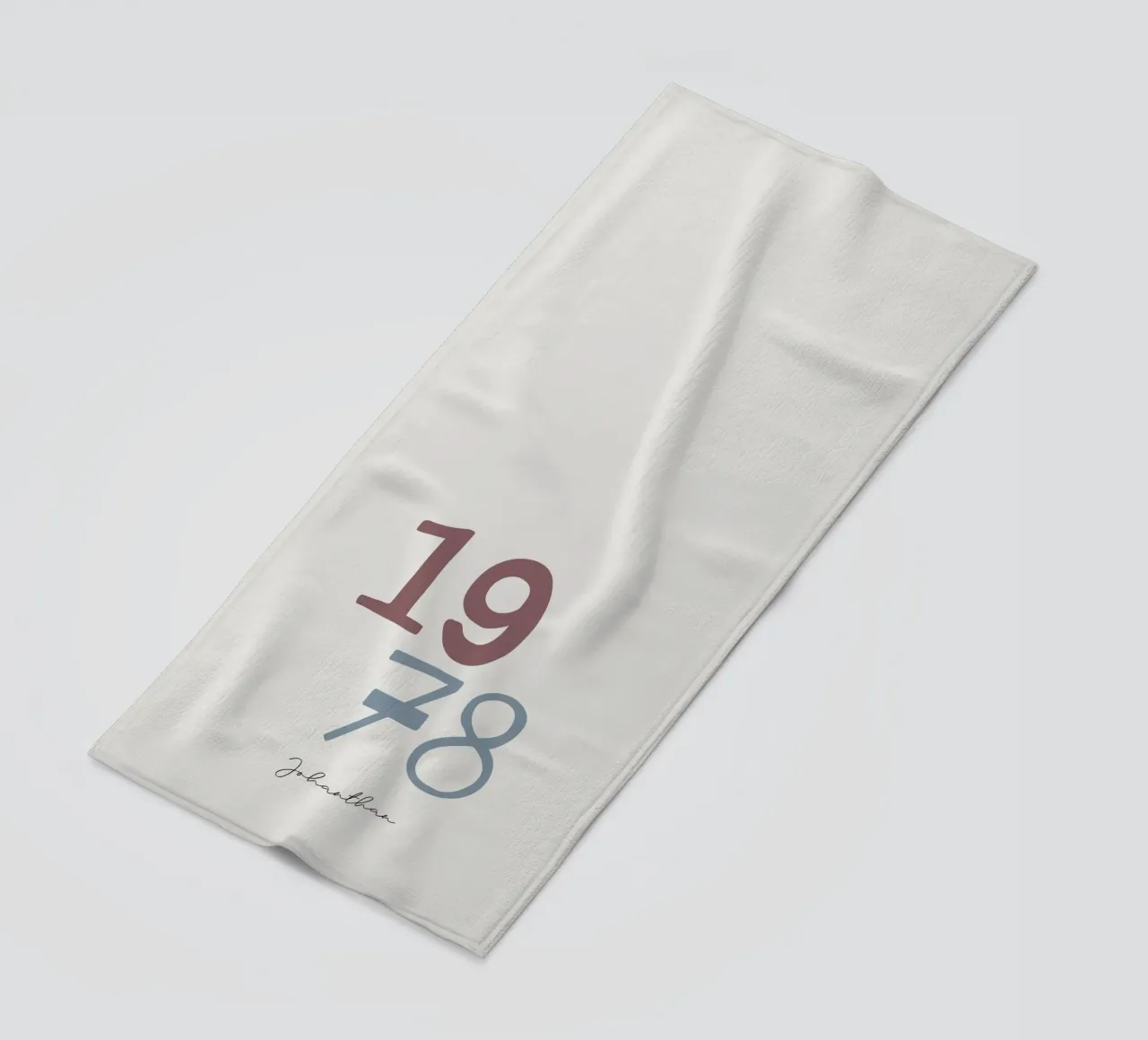 Custom Birth Year and Name Print beach towel by Imaginative