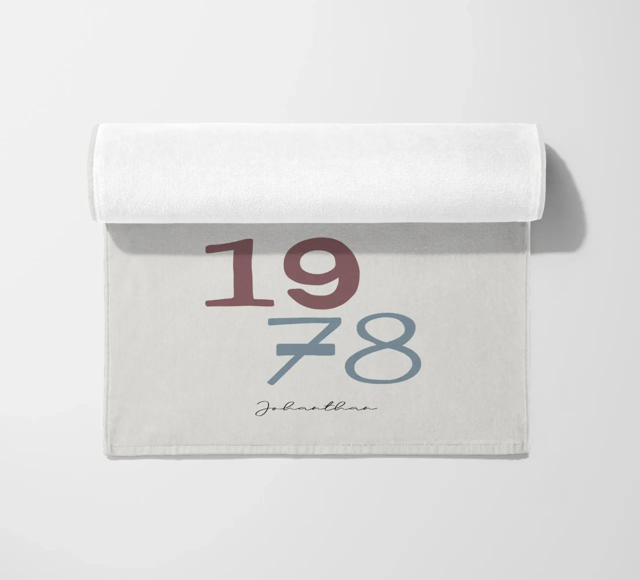 Custom Birth Year and Name Print beach towel by Imaginative