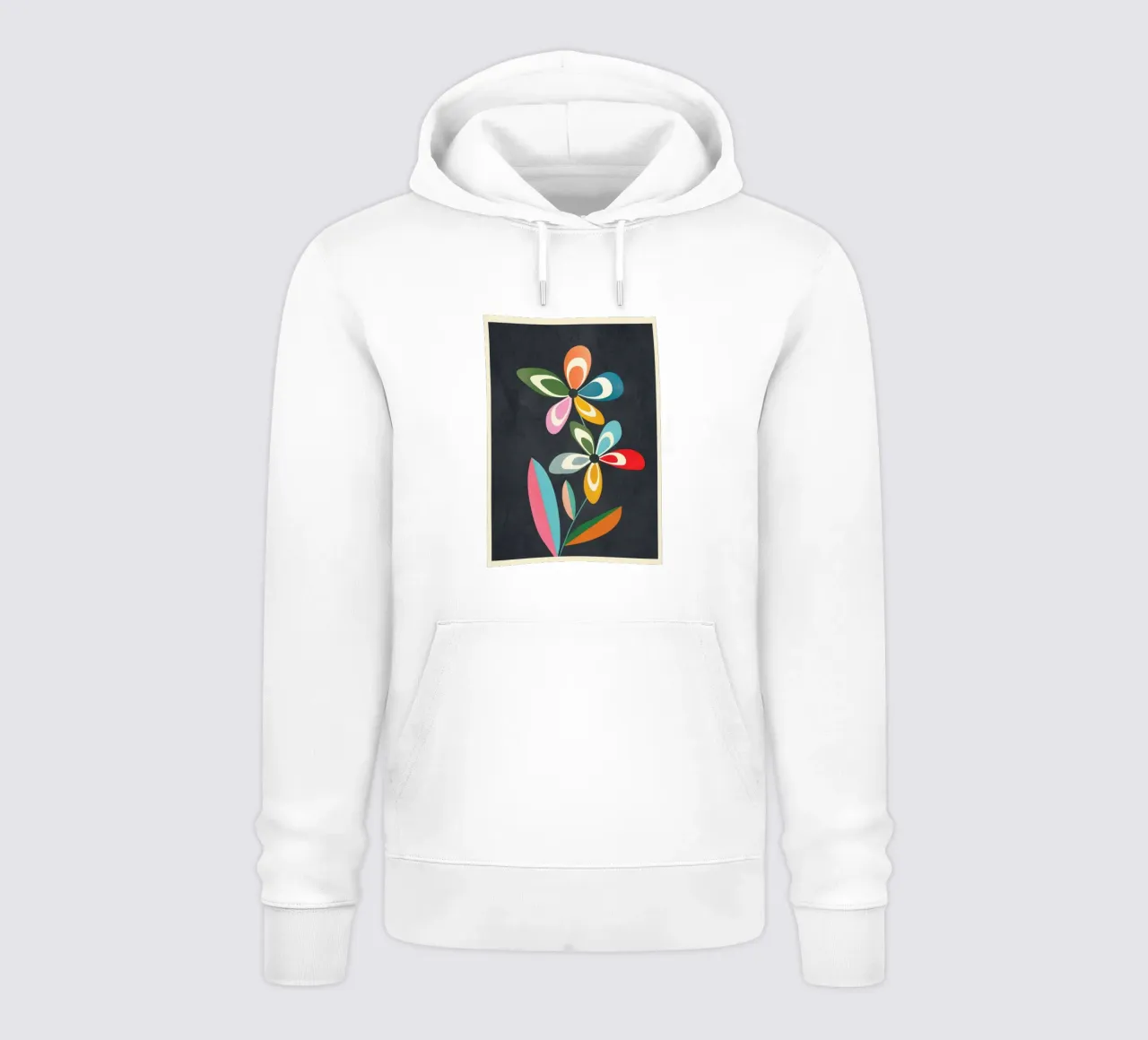 Mid-Century Abstract Flowers 01 felpa con cappuccio da cityart