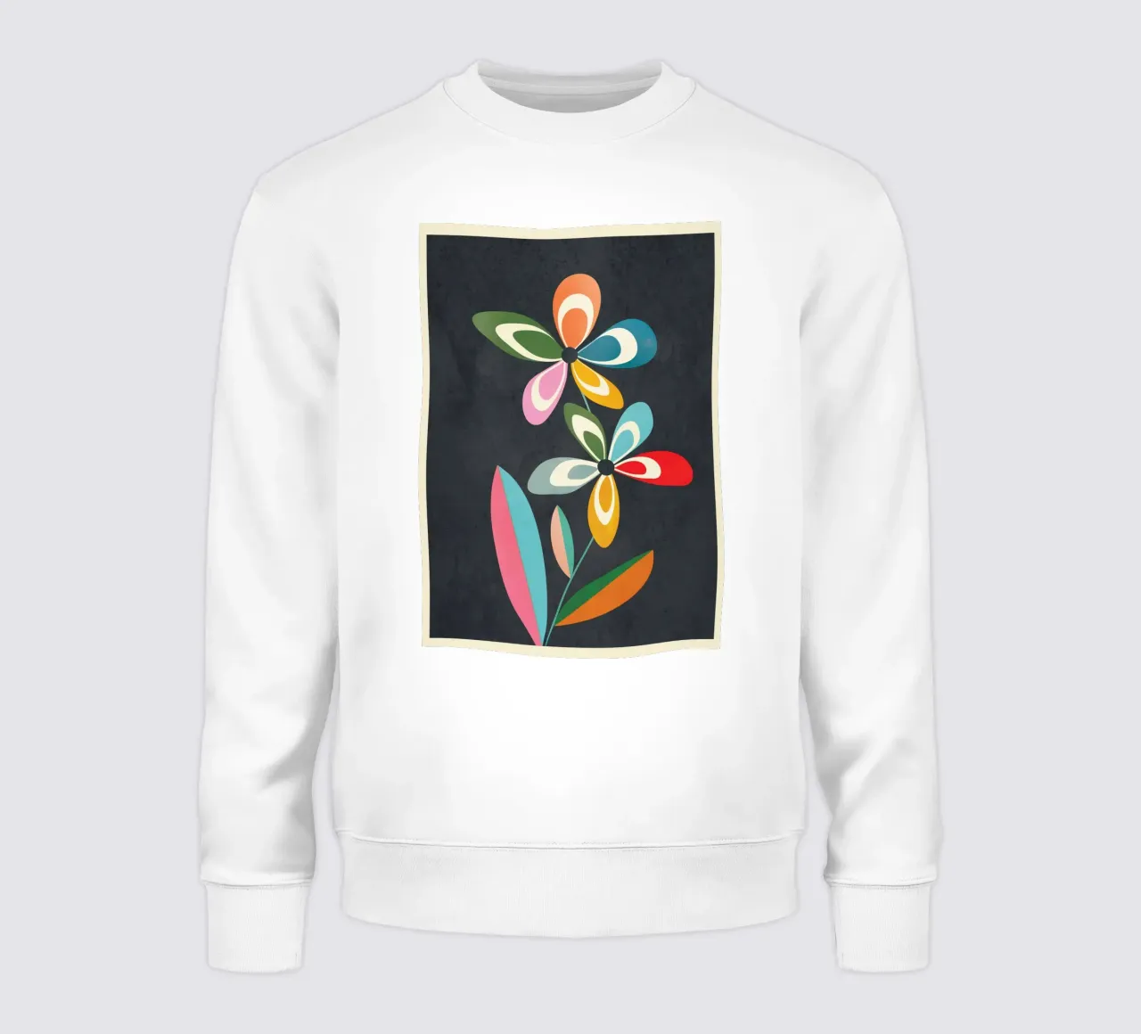 Mid-Century Abstract Flowers 01 felpa da cityart