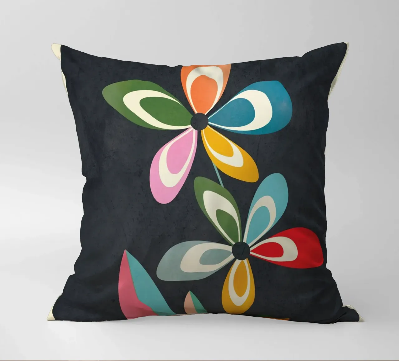 Mid-Century Abstract Flowers 01 cuscino da cityart