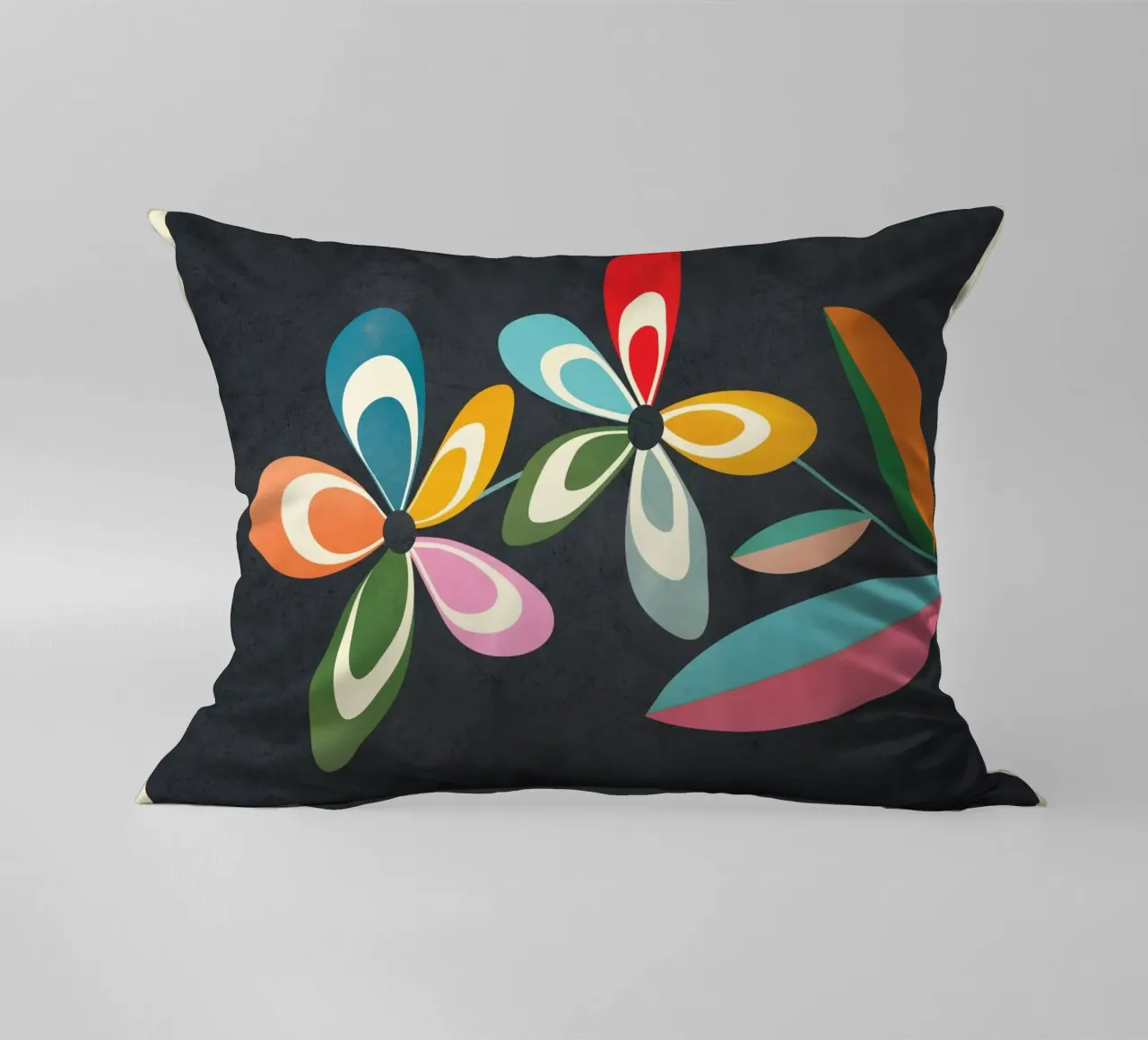 Mid-Century Abstract Flowers 01 cuscino da cityart