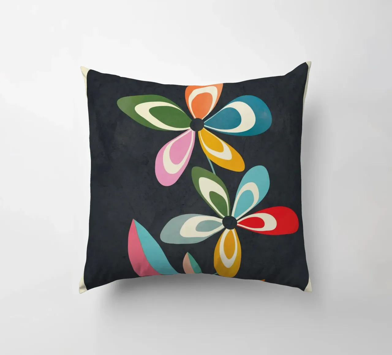Mid-Century Abstract Flowers 01 cuscino da cityart