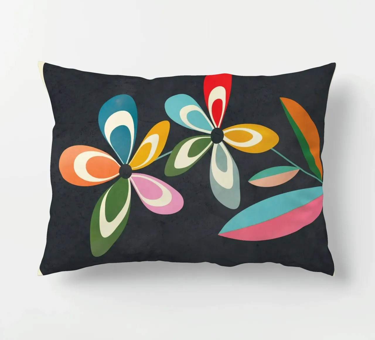 Mid-Century Abstract Flowers 01 cuscino da cityart