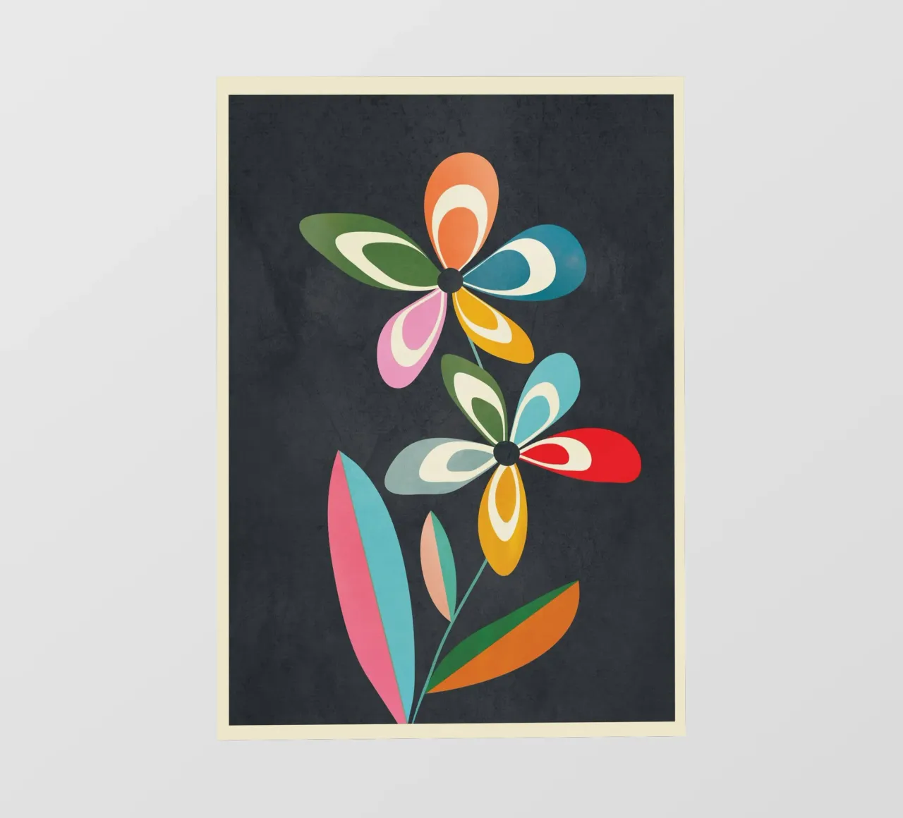 Mid-Century Abstract Flowers 01 pellicola backlit da cityart